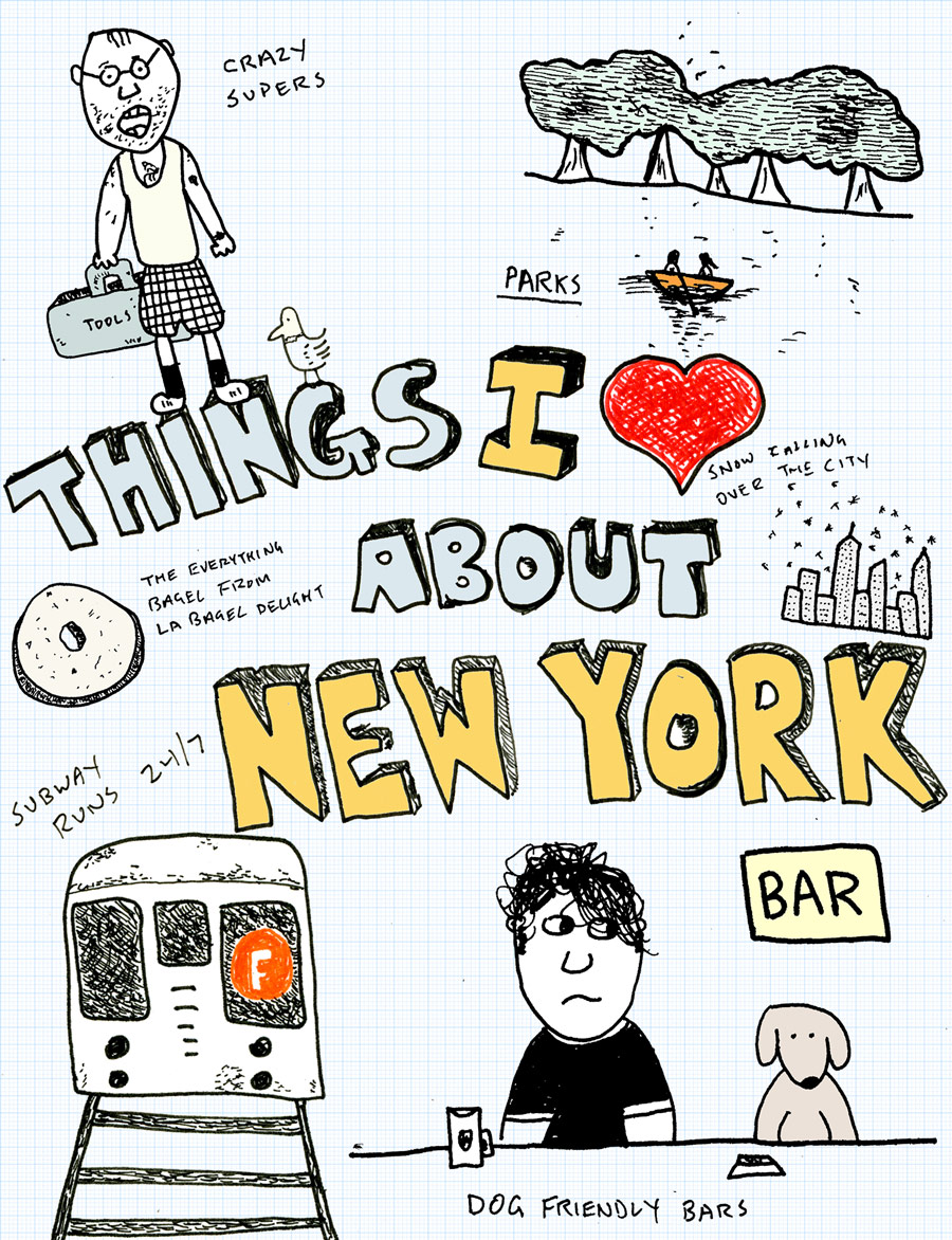 Things I Love About NY, illustration for The Urban Cookbook, Thames and Hudson, 2008