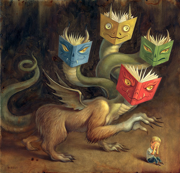 Book Monster - oil painting