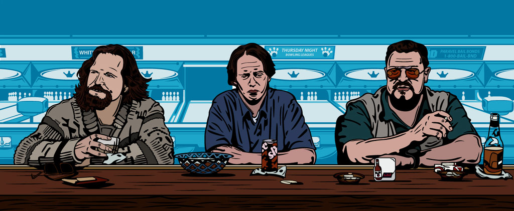 a scene from The Big Lebowski illustrated by Reagan Ray